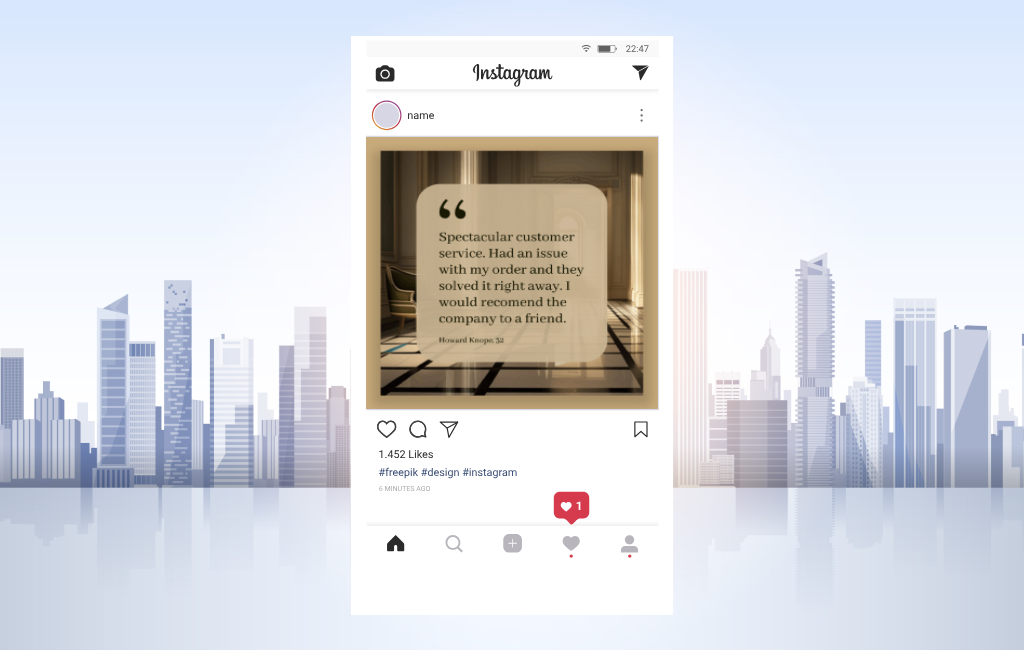 client testimonial instagram post