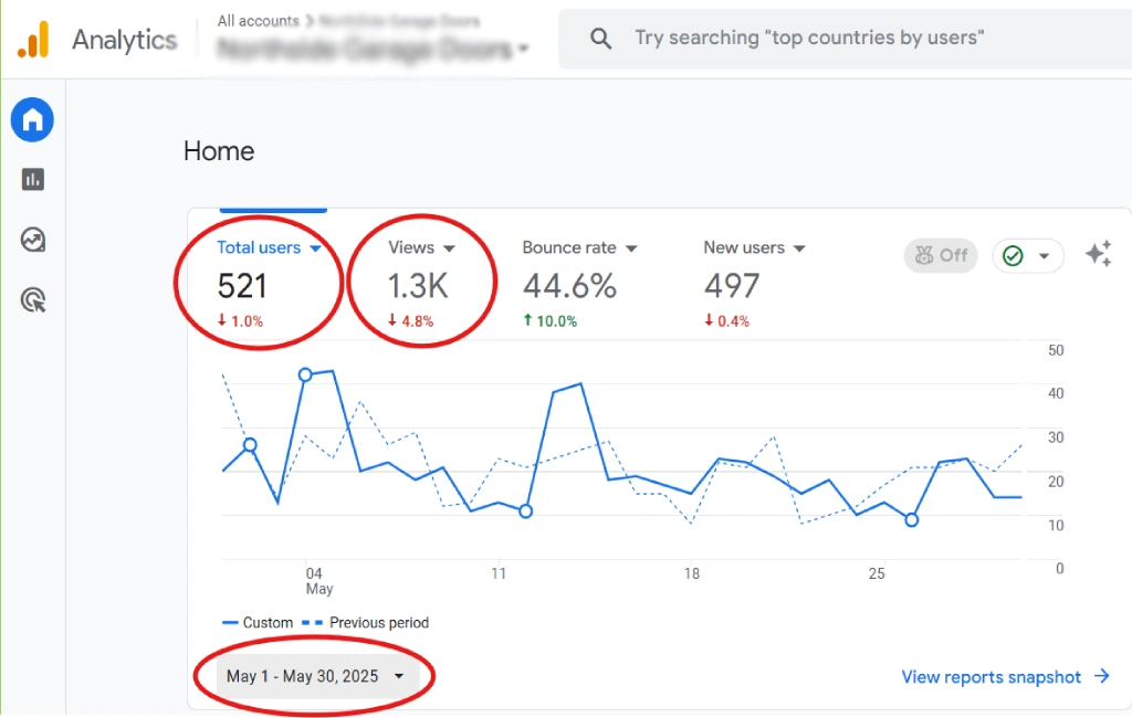 Real result of website